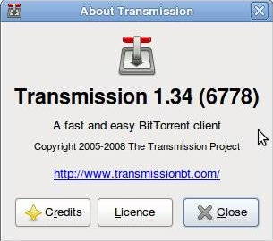Transmission: screenshot of Linux BitTorrent client