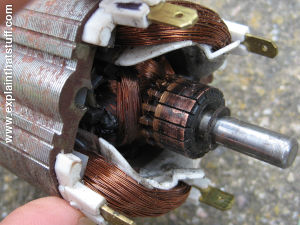 Photo: A typical electric motor. An electricity generator has exactly 