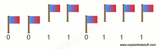 Showing a binary number with flags