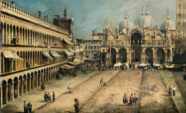 Canaletto painting of Piazza San Marco, Venice.