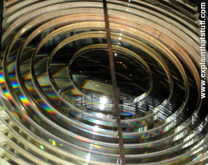 Close-up of a Fresnel lens.