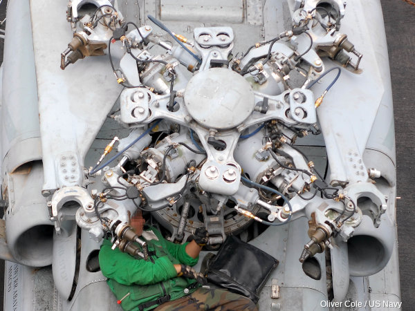 Seahawk helicopter rotor seen from above