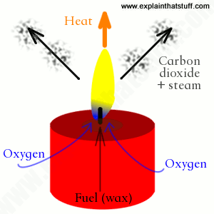 A candle works by drawing in heat and fuel (wax) at the base and giving off heat (rising hot air) at the top