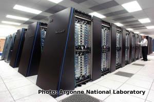 Photo of IBM Blue Gene supercomputer at Argonne National Laboratory.