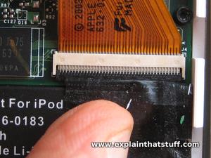 Ribbon connectors on an iPod circuit board