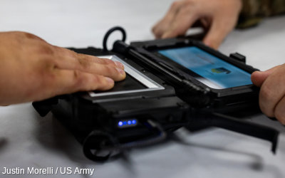 A Javelin XL Mobile Biometric Collection Kit used by the US Army