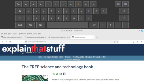 The on-screen accessibility keyboard in Linux Mint