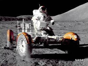 NASA Lunar roving vehicle on the Moon