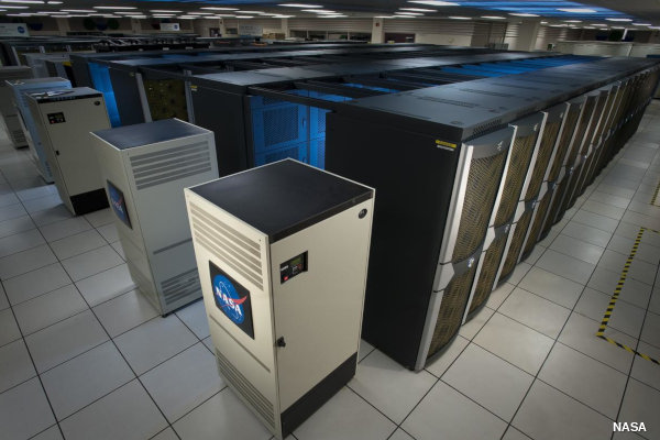 Pleiades ICE Supercomputer built from racks of Silicon Graphics workstations.