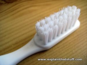 White nylon toothbrush.