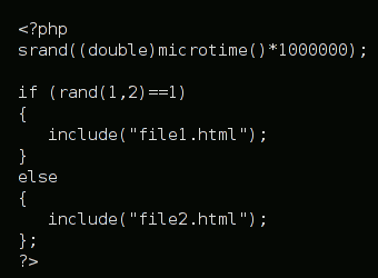 Simple PHP code used in A/B split testing