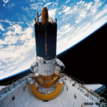 communications satellite in space