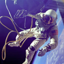 Photo of NASA protective spacesuit