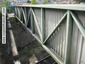 Truss bridge over a railway line