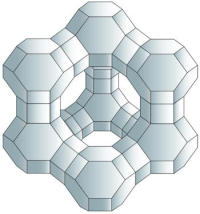 Crystalline structure of a zeolite catalyst.